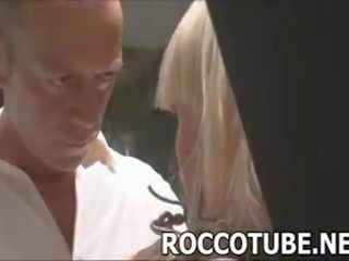 Kinky Rocco Siffredi gets his johnson sucked in this hardcore fetish 3some scene